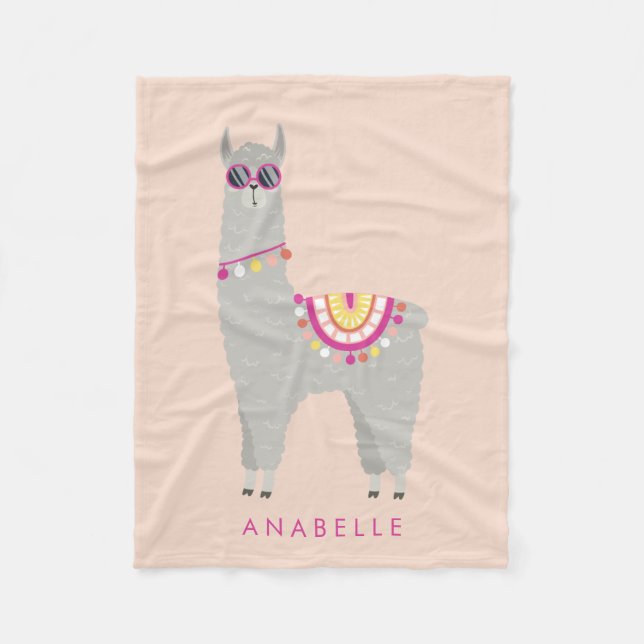 Cobertor De Velo Sem problemas - Llama - Crianças personalizadas (Frente)