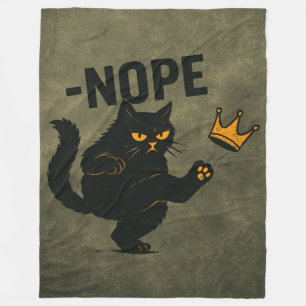 Cobertor De Velo Sem Reis Na América, Gato Negro Engraçado Coroa