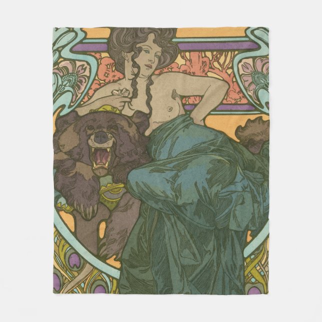 Cobertor De Velo Sem título por Alphonse Mucha (1902) (Frente)