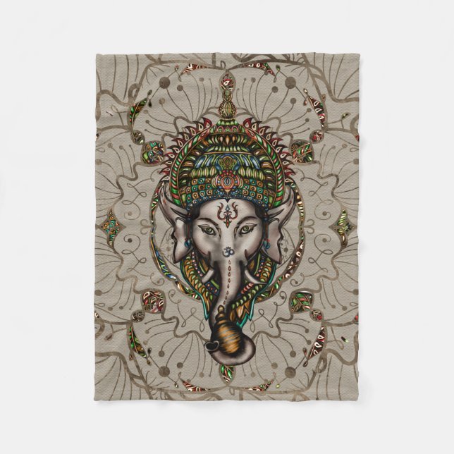Cobertor De Velo Senhor Ganesha - cor em canvas (Frente)