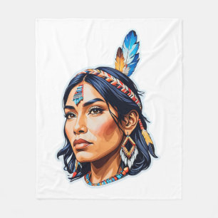 Cobertor De Velo Senhora Indiana Nativa Americana