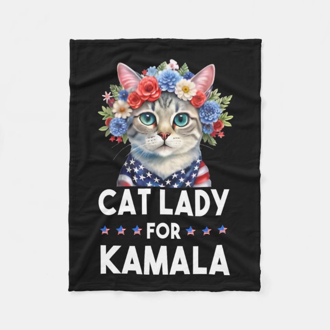 Cobertor De Velo Senhoras Para Kamala Funny Cat 2024 Presidente Kam (Frente)