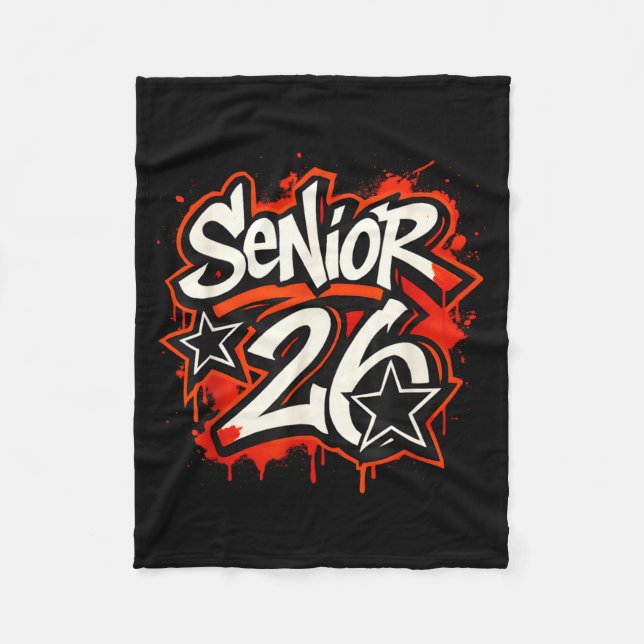 Cobertor De Velo Senior 2026 Graffiti Drip Style Graduation Graphic (Frente)