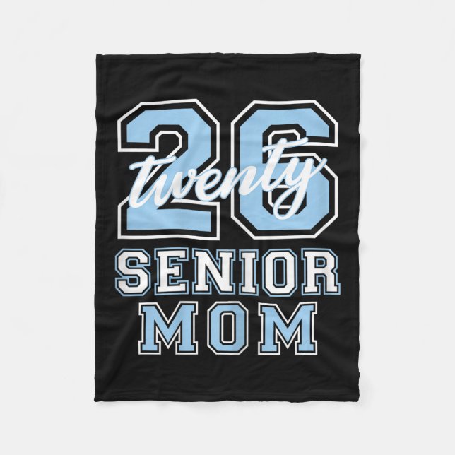 Cobertor De Velo Senior Mom Cl Of 2026 Graduation Pale Blue Letters (Frente)