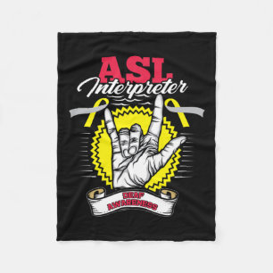 Cobertor De Velo Sensibilização Asl surdez Audição Perda Guerreiro