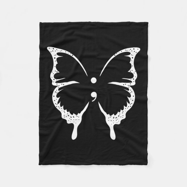 Cobertor De Velo Sensibilização para a Saúde Mental do Semicolon (Frente)