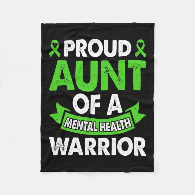 Cobertor De Velo Sensibilização Para A Saúde Mental Tia Do Guerreir (Frente)