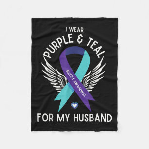 Cobertor De Velo Sensibilização Suicida Eu Visto Teal E Purple Para