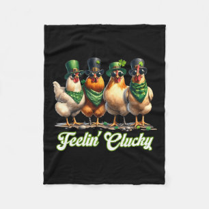 Cobertor De Velo Sentir-se em Clucky Chickens Rua o dia de Patrick