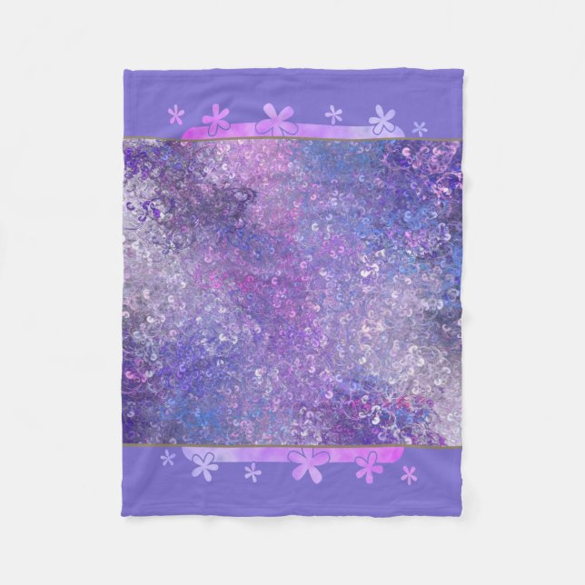 Cobertor De Velo Sequências Rosa E Roxo (Frente)
