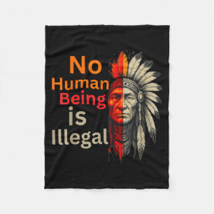 Cobertor De Velo Ser humano é ilegal nativos americanos vintage