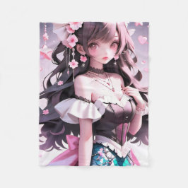 Cobertor De Velo Sereia Castanho Com Flores Rosa No Cabelo