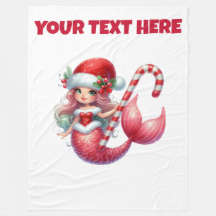 Cobertor De Velo Sereia de Natal Personalizada - Folha de Bebê