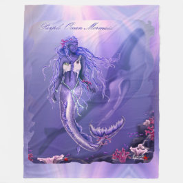 Cobertor De Velo Sereia oceânica roxa