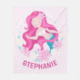 Cobertor De Velo Sereias Meninas Fantasia Personalizadas Cabelo Ros
