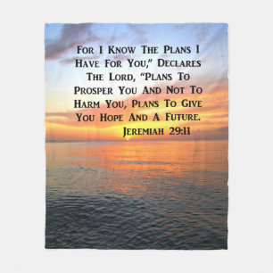 COBERTOR DE VELO SERENE SUNRISE JEREMIAH 29:11 BÍBLIA VERSO
