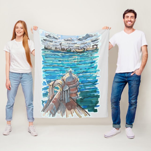 Cobertor De Velo Serene Waterscape em San Juan de Ulua, Veracruz (In Situ)