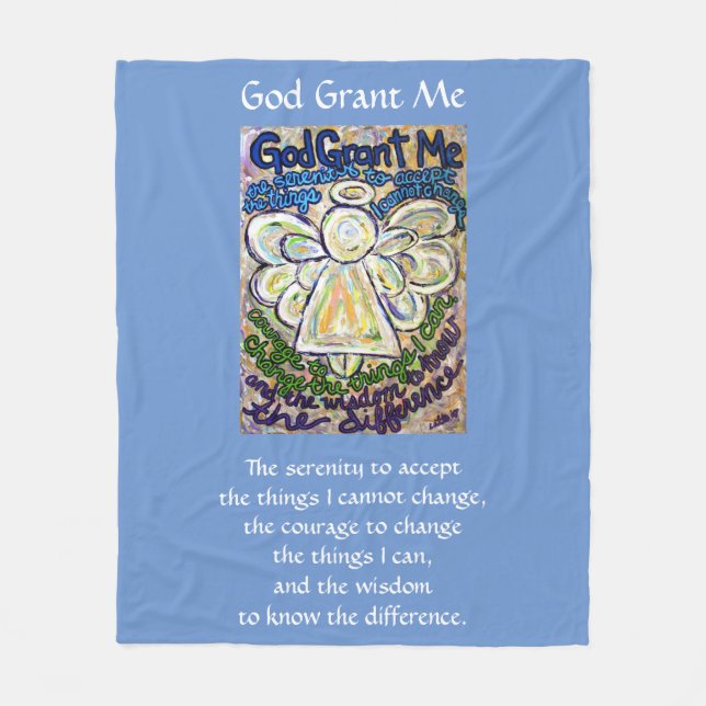 Cobertor De Velo Serenity Prayer Poem Angel Folheto Personalizado (Frente)
