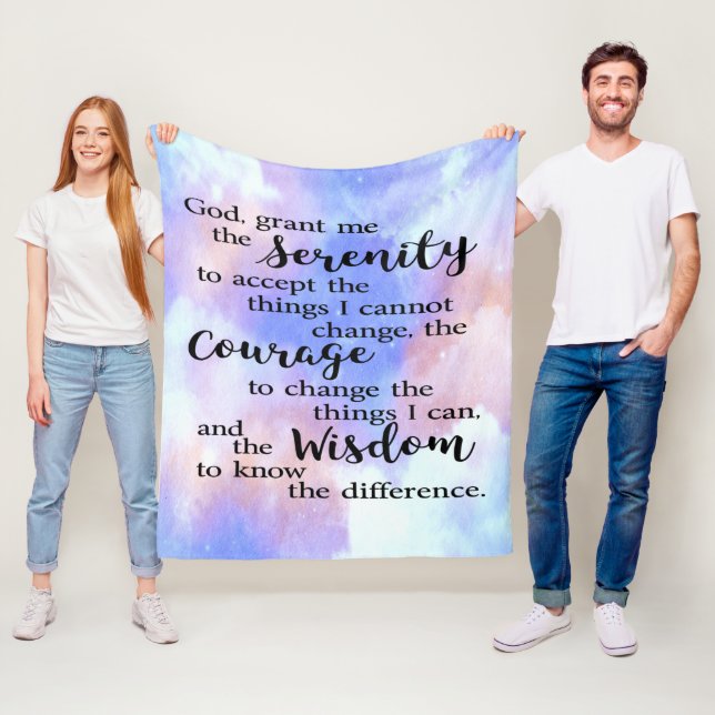 Cobertor De Velo Serenity Prayer Watercolor Fleece Blanket (In Situ)