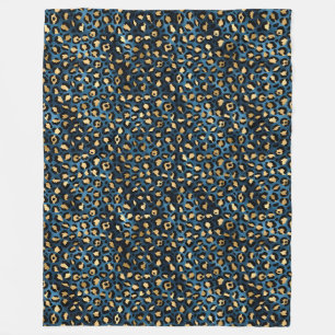 Cobertor De Velo Série Blue and Gold Leopard Design 1