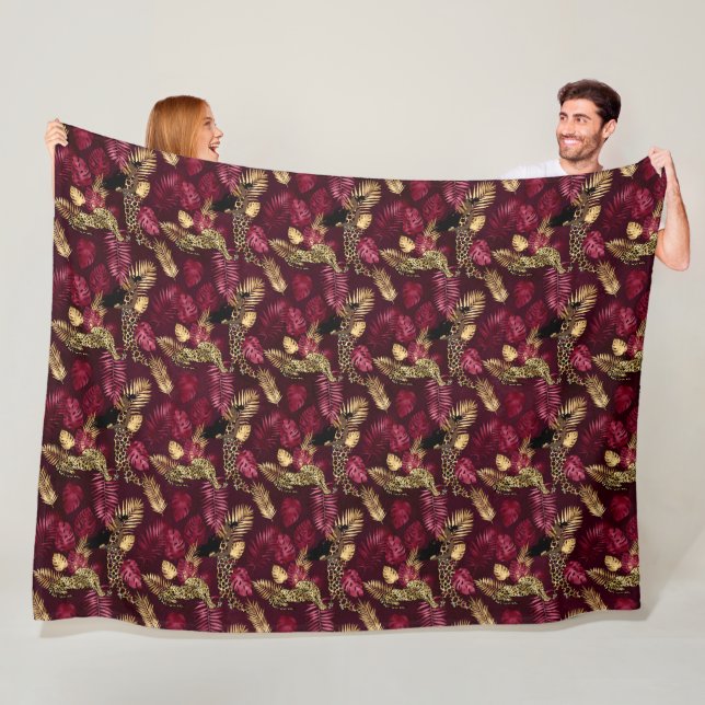 Cobertor De Velo Série Burgundy e Gold Leopard Design 12 (In Situ)