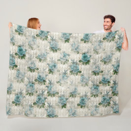 Cobertor De Velo Série Floral Desgastada Aqua Design 2
