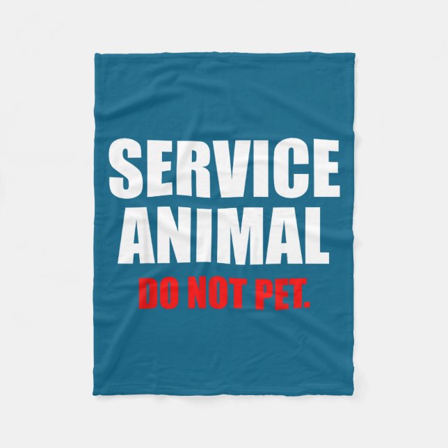 Cobertor De Velo Service Animal Do Not Pet Funny Animal Lover  (Frente)