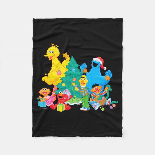 Cobertor De Velo Sesame Street Christmas Pals  (Frente)