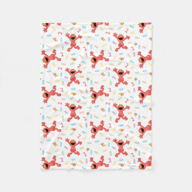 Cobertor De Velo Sesame Street Elmo | Birthday Crayon (Frente)