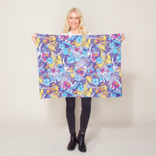 Cobertor De Velo Sesame Street   Groovy Dance Pattern