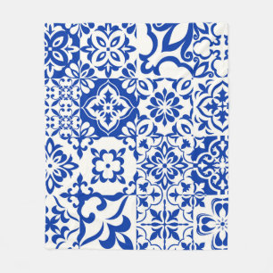 Cobertor De Velo Set of 16 tiles Azulejos in blue,  white. Original