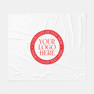 Cobertor De Velo Seu Logotipo ou outra Imagem   Natal Branco & Verm