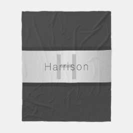 Cobertor De Velo Seu nome e monograma | Vista de prata cinzenta e f