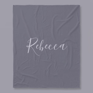 Cobertor De Velo Seu Nome Script Lavanda Elegante em Roxo Turvo