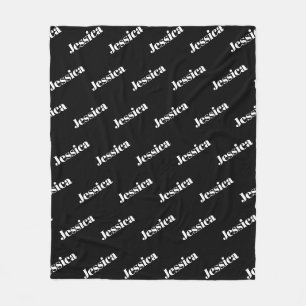 Cobertor De Velo Seu Nome Tipo de Letra Branco Retro-Moderno em P