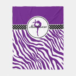 Cobertor De Velo Seu nome Zebra Print Gymntics em Roxo