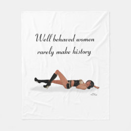 Cobertor De Velo Sexy Brunette Pinup Girl Sleece Blanket