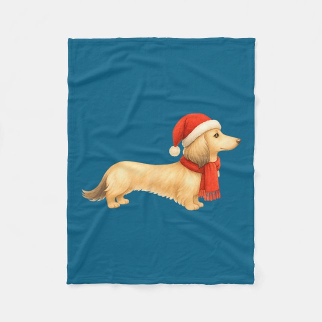 Cobertor De Velo Shaded Cream Christmas Dachshund Dog Mom Funny Cut (Frente)