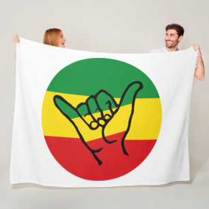 Cobertor De Velo Shaka Mão Com Cores De Reggae