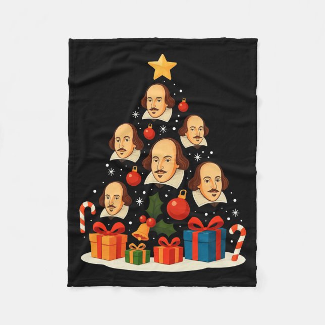 Cobertor De Velo Shakespeare English Literature Christmas Tree Xmas (Frente)