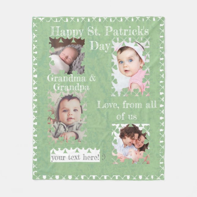Cobertor De Velo Shamrock Foto Deliciosa Frames Fleece Blanket (Frente)