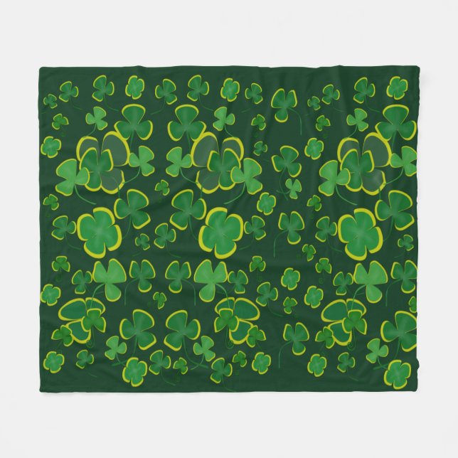 Cobertor De Velo Shamrocks Flece Blanket (Frente (Horizontal))