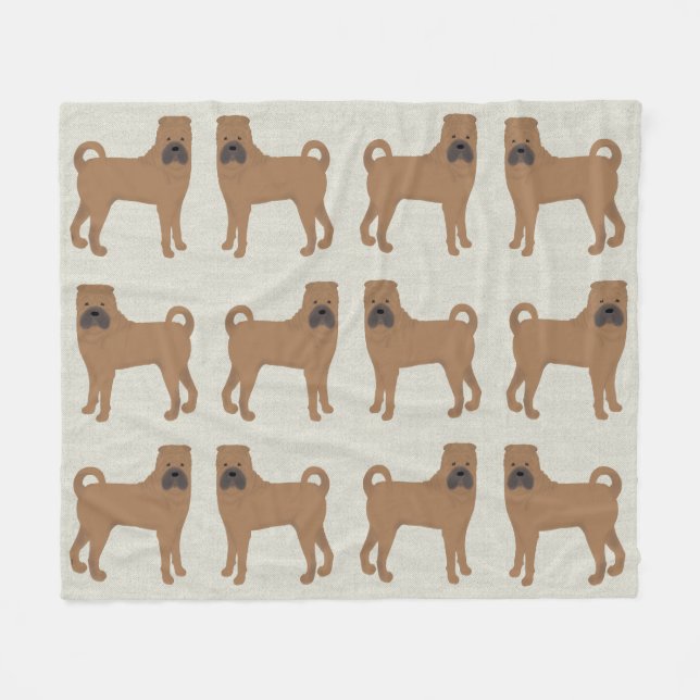 Cobertor De Velo Shar-Pei Fleece Blanket (Frente (Horizontal))