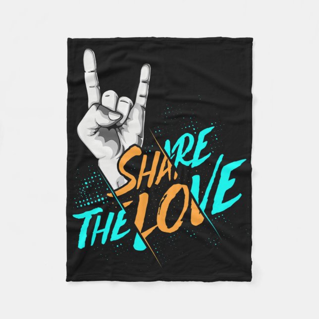 Cobertor De Velo Share The Love Men Women Kids Boys Girls Asl Gift  (Frente)