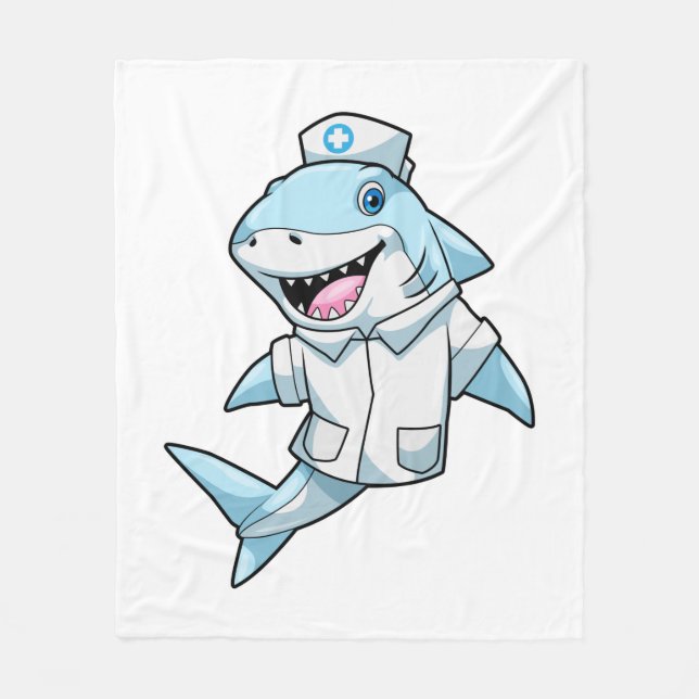 Cobertor De Velo Shark as Nurse with Coat (Frente)