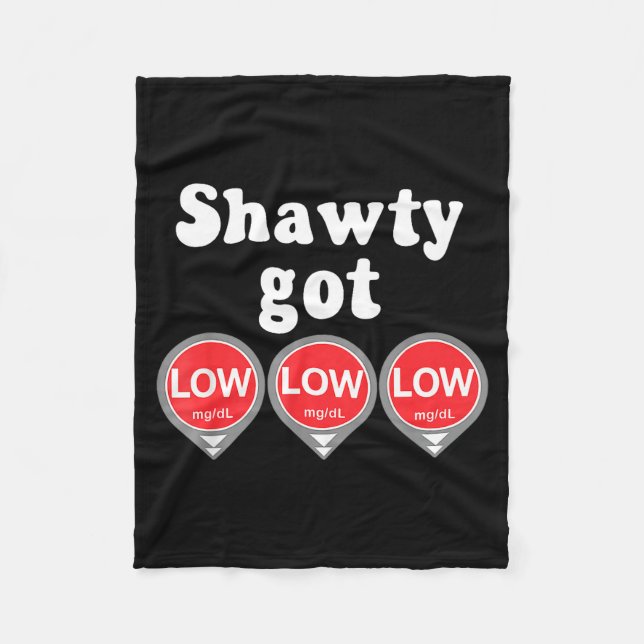 Cobertor De Velo Shawty Got Low Diabetes Meme Cgm Alert Icons  (Frente)