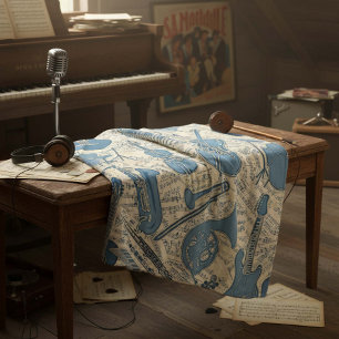 Cobertor De Velo Sheet Music and Instruments Blue/Ivory ID481