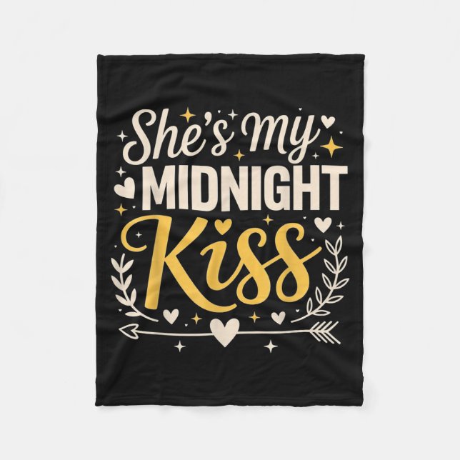 Cobertor De Velo She's My Midnight Kiss Happy New Year Matching Cou (Frente)