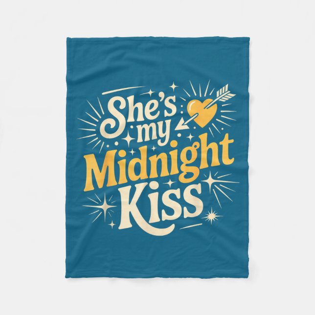 Cobertor De Velo She's My Midnight Kiss Saying Romantic Couple New  (Frente)