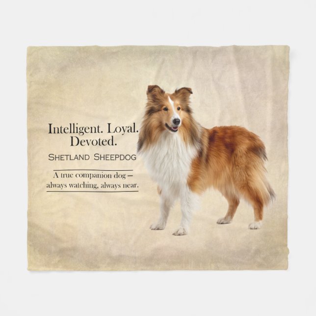 Cobertor De Velo Shetland Sheepdog Companion and Devotion (Frente (Horizontal))